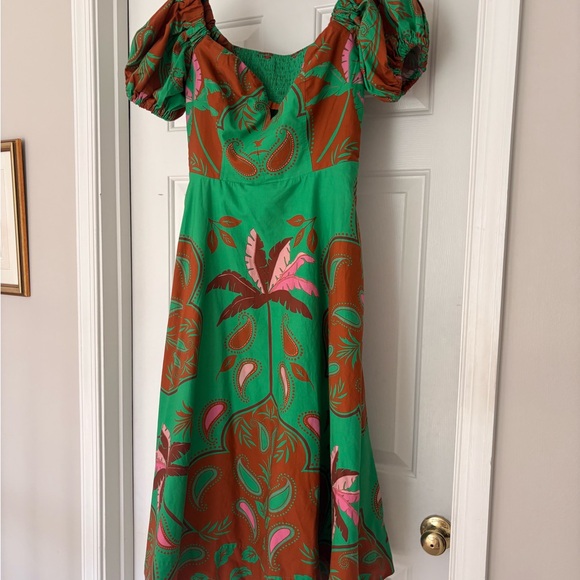 Anthropologie Dresses & Skirts - Maeve by Anthropilogie Green and Brown Floral Dress Sz 12